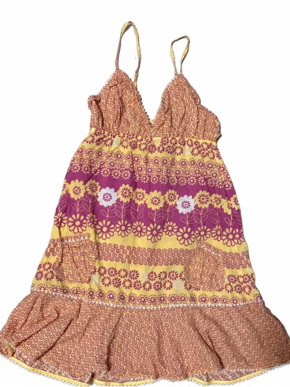 2 for $25-Floral Yellow & Pink Dress